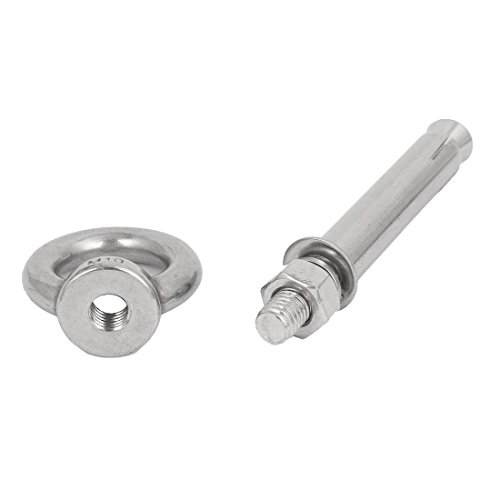 Image of uxcell M10x100mm Wall 304 Stainless Steel Expansion Screw Closed Hook Shield Bolts 2pcs