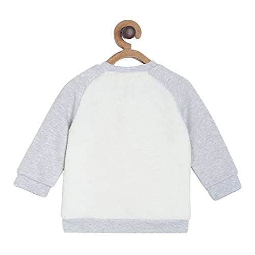Image of miniklub Baby Round Neck Long Sleeve Knitted Cotton Sweat Shirt (Off White Color)