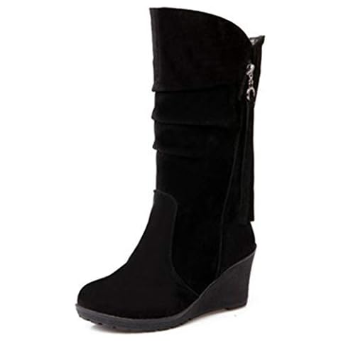 MIOKE Women's Wedge Slouch Boots Cover