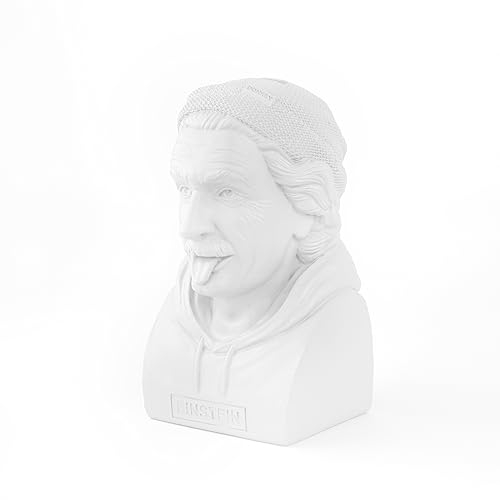 Money Box Einstein Money Box Bust Made of Resin, 14.5 cm, White, standard size - Image 4