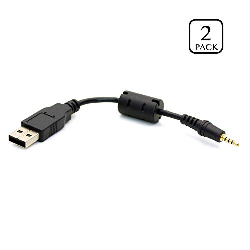 2.5mm Headphone Charging Cable, VONOTO 2 Pack 2.5mm Male Jack Plug to USB A Male Stereo MP3 MP4 Headphone Earphone Data Charger MIC 4 Pole Audio Adapter for MP3,MP4,Headphone