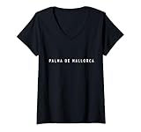 Mujer Palma De Mallorca Souvenirs/Beach Surf Resort Holiday Camiseta Cuello V