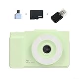 Einstiegs-4K-Digitalkamera mit 6400 W Pixeln, Flip-Screen-Design, Autofokus, Blitz, Timer und Burst-Modus, TF-Kartensteckplatz-Unterstützung (Grün 32G)