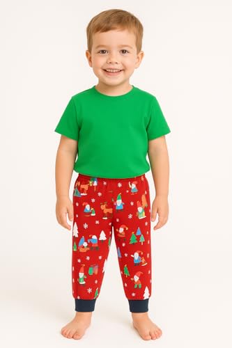 Image of EIO Unisex Cotton Pajama Pants for Boys & Girls Combo Pack | Kids & Baby Soft Sleepwear Pyjamas Combo Pack | Toddler Breathable Nightwear Bottoms
