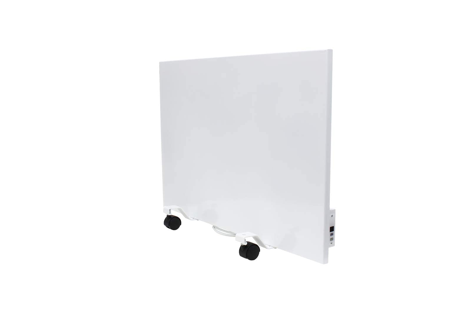XIMAX Grzejnik elektryczny na podczerwień, z rolkami i termostatem pokojowym, mobilne ogrzewanie postojowe, 500 W, 500 x 750 mm, 230 V (50 Hz), biały, do pomieszczeń do 10 m²