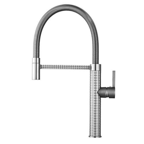 Robinet de cuisine gris mat anti-traces pour évier propre