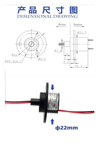 Anillo colector eléctrico de 2 vías para solucionar cables enredados 5A 2