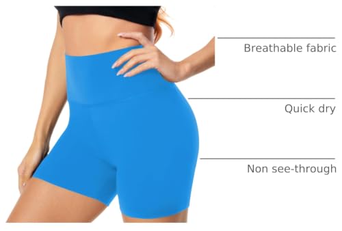 Image of FULLSOFT High Waisted Biker Shorts for Women-5 inch Tummy Control Fitness Athletic Workout Running Yoga Gym Shorts