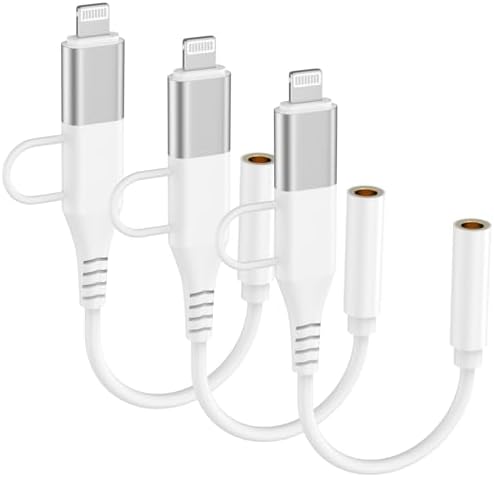Amazon.com: [Apple MFi Certified] iPhone Headphone Adapter,2-in-1 ...