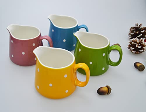 Choold Polka Dot Ceramic Creamer With Handle,Coffee Milk Creamer Pitcher/Serving Pitcher/Sauce Pitcher/Milk Creamer Jug For Kitchen 8.5Oz #TOP5