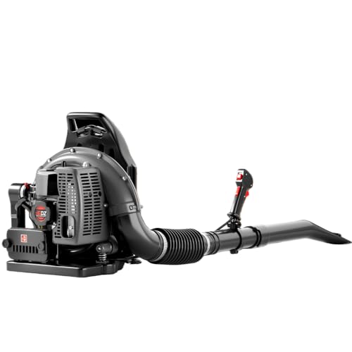 TDH Gas Backpack Leaf Blower, 2-Stroke Handheld Snow Blower with 665 CFM & 205 MPH High Power for Commercial Lawn Care, Yard Debris & Snow Removal, Gray