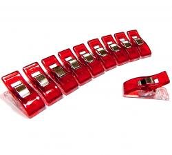 Fabric Staples/Wonder Clips 25 mm Red (Pack of 10)