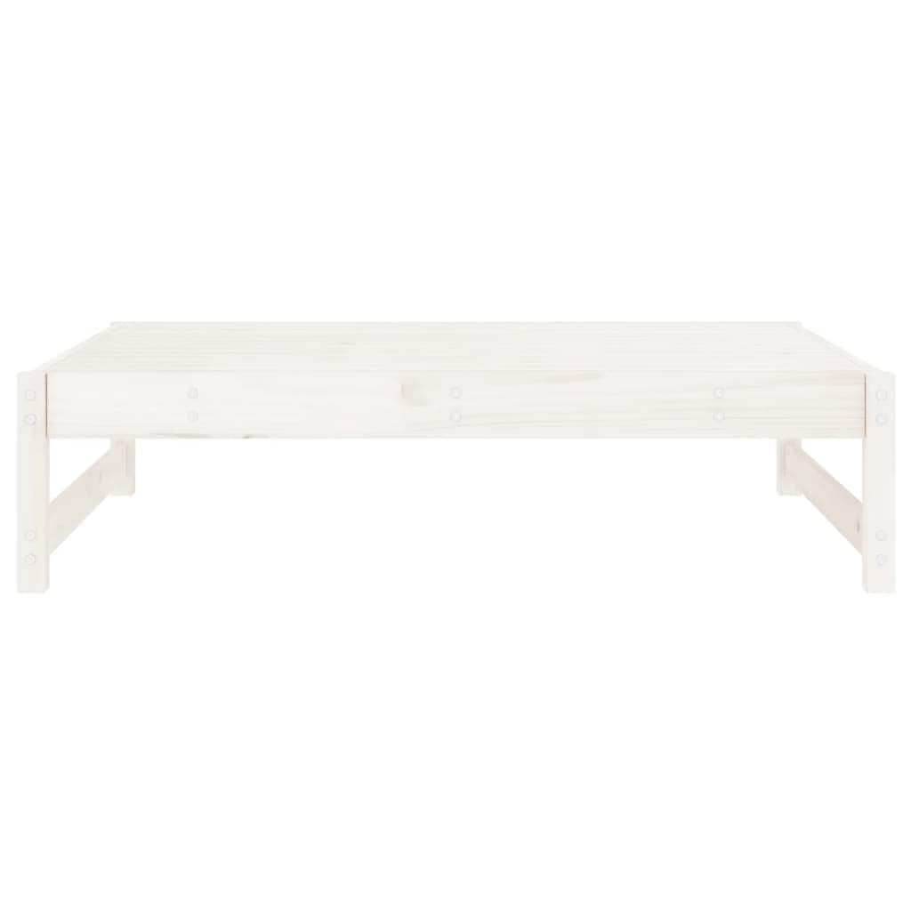 vidaXL Taburete de Jardín, Reposapiés Otomana de Descanso, Mesa de Centro de Listones, Asiento para Patio Terraza, Madera Maciza de Pino Blanco