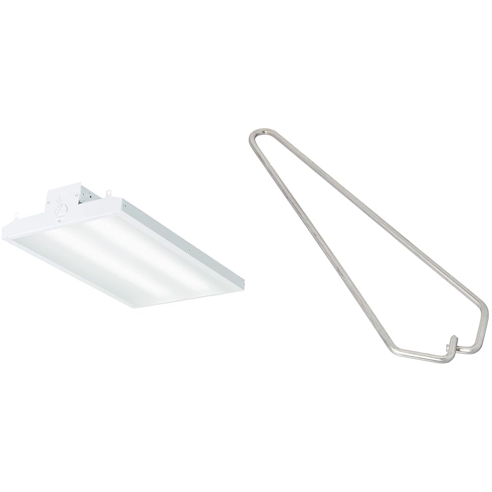 Lithonia Lighting IBE 12LM MVOLT 40K LED Linear High Bay Light, 4000k, 107 watts, Cool White & HC36 M12 Lithonia Fixture Chain Hngrs 36", Silver