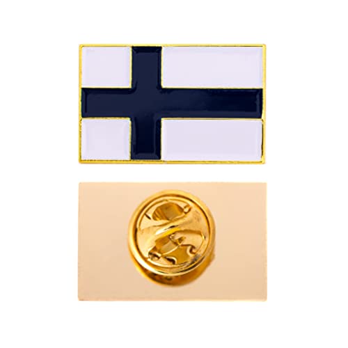 Image of Desert Cactus Finland Flag Lapel Pin FIN Finland Made of Metal for Formal Wear, Bag and Hat Jewelry, and Tie Tack