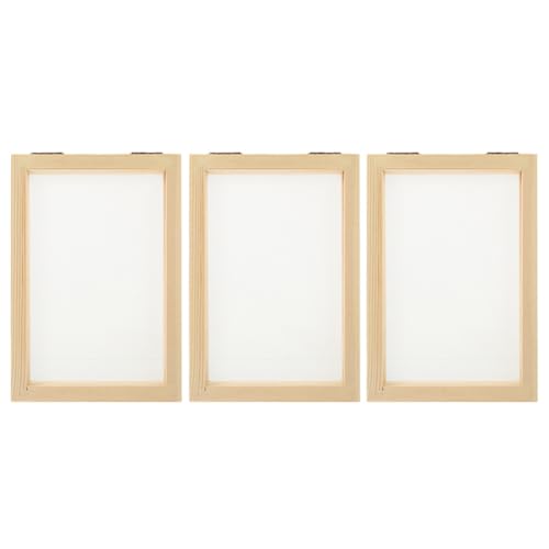 DOITOOL Wooden Paper Making Screen 3PCS Paper Making Mould and Deckle for DIY Craft - 4.9 X 7inch