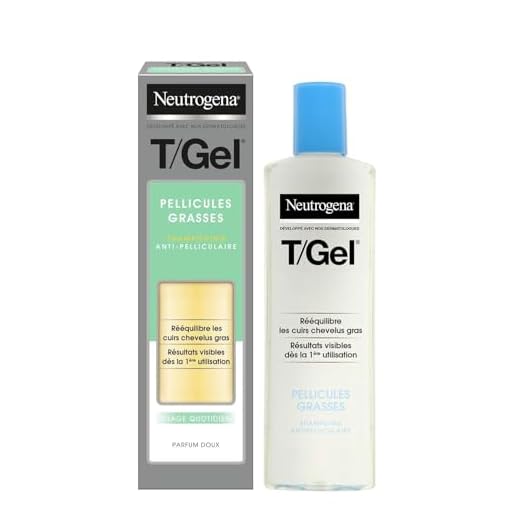 Neutrogena Champú T/Gel Cabello Graso (250 ml), Champú anticaspa de uso diario para pelo graso, champú con ácido salicílico y piroctona olamina desarrollado por dermatólogos