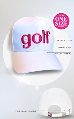 Gorra de golf blanca con acento rosa para mujer miniatura 3