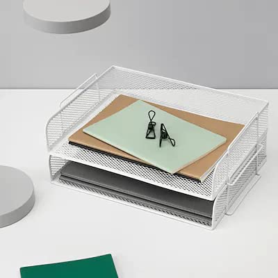 DRÖNJÖNS Vassoio per lettere, bianco + penna di ricarica FINCHLEY