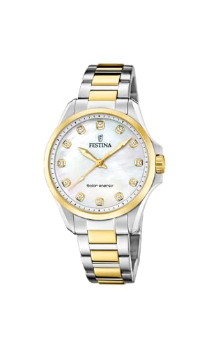 Miniatura 5 de Festina Reloj Solar Mujer de Acero Inoxidable 316l Multi - Movimiento de Cuarzo - Cristal Mineral de Alta Resistencia - Resistente al Agua 5 ATM F20655 - Solar Energy