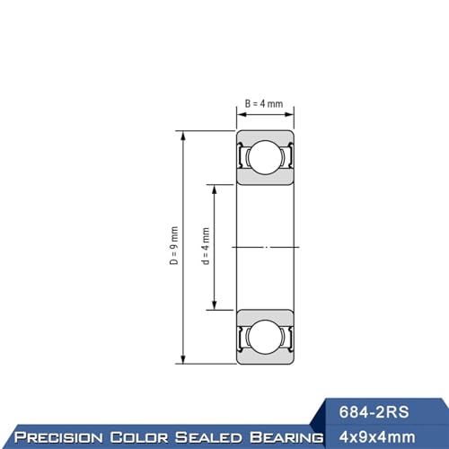 Roulements miniatures 684-2RS 4 x 9 x 4 mm L-940DD micro roulement à billes - 2