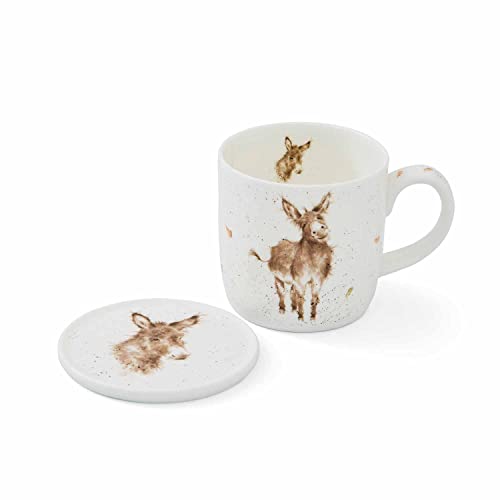 Royal Worcester Wrendale Designs Gentle Jack Mug & Coaster Set | 11 Ounce Coffee Mug With Coaster | Made From Fine Bone China | Microwave And Dishwasher Safe #TOP22