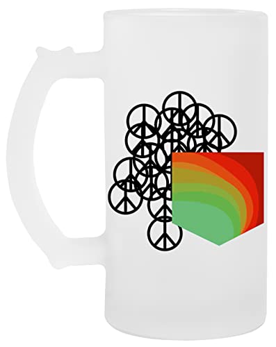 Paz Bolsillo Vidrio Cerveza Taza Glass Beer Mug Cup