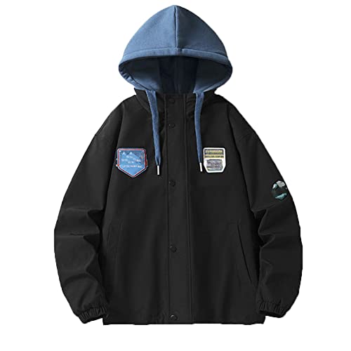 Veste bomber surdimensionnée pour vos sorties urbaines en coupe-vent noir vintage taille XXL