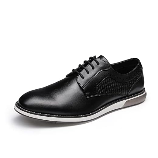 Bruno Marc Men's Plain Toe Oxford Shoes Business Formal Derby Dress Sneakers,Black,Size12W,SBOX223MWIDE