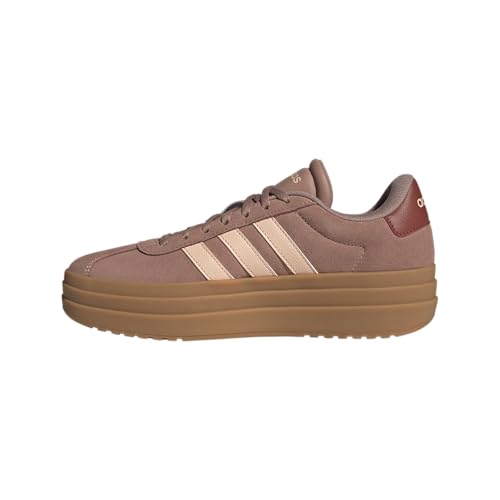 Image of adidas Womens Vl Court Bold Lace Up Sneakers Shoes Casual - Pink