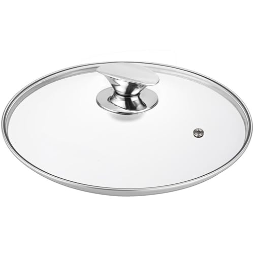 Tempered Glass Lid for Replacement, Clear Cover for Pans and Pots, 8, 9.5, 10.5, 11, 12, 12.5 Inch Lids for Cookware Cooking, Frying Pans, Skillets, Dutch Oven, Sauce Pan (12.6 In)