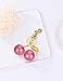 OVRUNS Cherry Bag Charm Cute Cherry Accessories Sparkling Purse Keychian Charms for Women