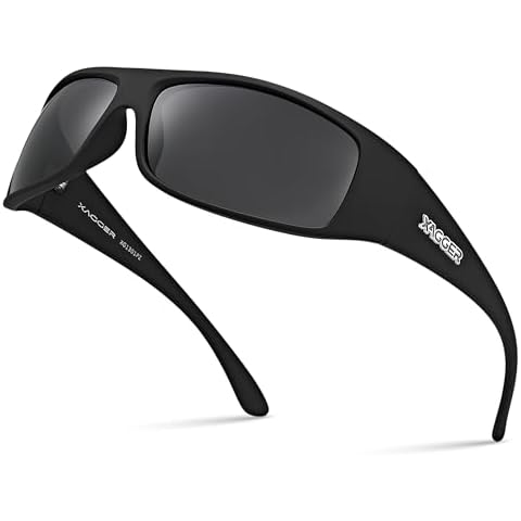 Xagger Sports Polarized Sunglasses for Men Wrap Around TR90 Frame Driving Fishing Running Sun Glasses Cover