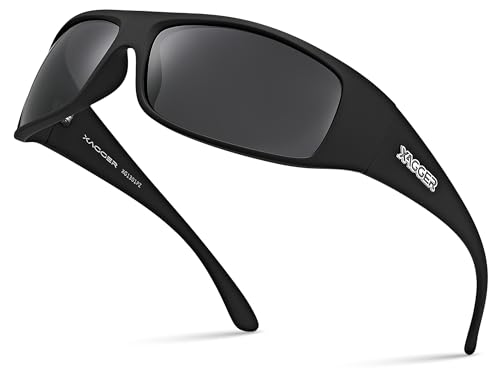Image of Sports Polarized Sunglasses for Men Wrap Around TR90 Frame Sun Glasses