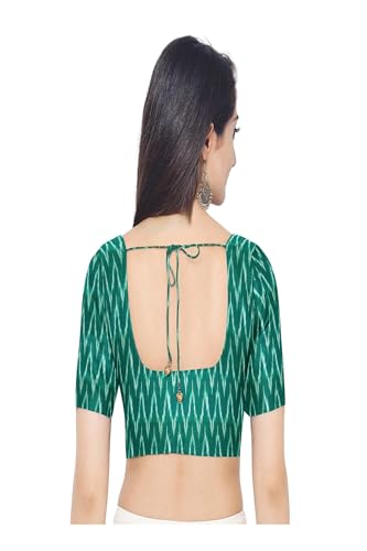 Image of Cotton Pochampally ikat unstitched blouse, Kurthi, long frock fabric material for women (1 meter, 2 meters & 3 meters)