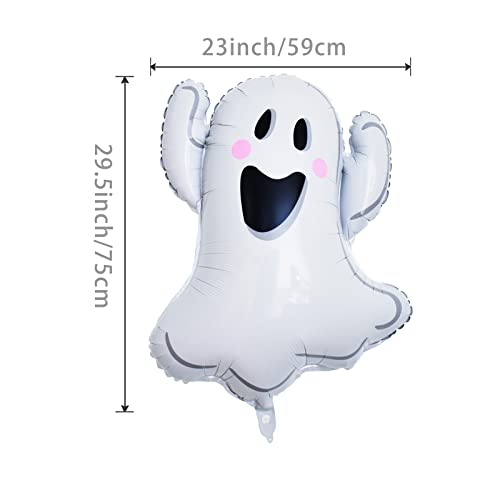 Zontween DB-SJD2-D245-AZ Ghost Balloons White Ghost Shape Aluminum Foil Balloon For Halloween Theme Party 6Pack thumb #1