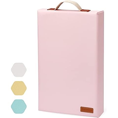 HappyPicnic Waterproof Kneeling Pad for Garden or Bath, 2 inch Thick Soft Foam Kneeler Mat for Gardeners Knee Support with Handle and Removable Cover - Pink Cover
