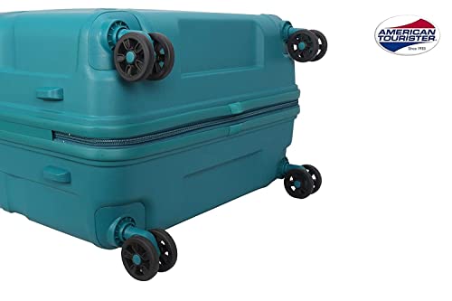 Image of American Tourister Hard Luggage Set of 3 Trolley Bags with TSA Lock,Secured Zipper,Spacious Interior with Wet Pouch (S.Green)