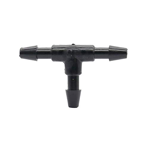 Garden Hose Fittings 1/8 Inch Barbed Equal Tee Garden Hose Quick Connector Greenhouse Hose Fittings Drip Irrigation Joint Splitter 200 Pcs (Color : Black, Diameter : 1I8 Inch)