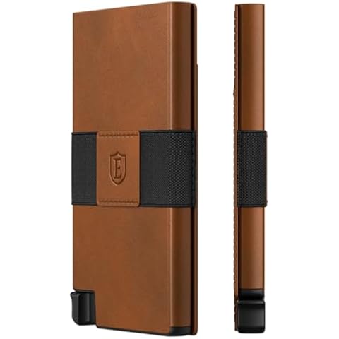 Ekster Senate Cardholder Wallet for Men | Slim Wallets for Men w/RFID Blocking Layer | Minimalist Wallet for Men w/Push Button for Quick Card Access | Card Wallet & Mens Wallet Slim (Caramel) Cover