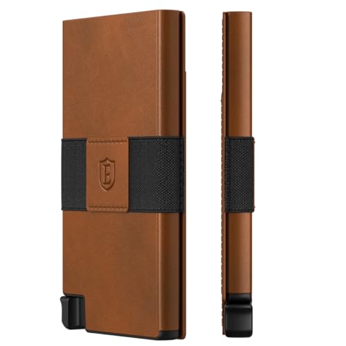 Ekster Senate Caramel Leather RFID-Blocking Slim Wallet for Men | Minimalist Wallet with Quick Card Access & Tracker Compatibility