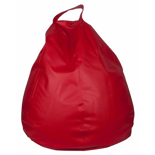 Well Home Puff Grande formato Pera 100x70cm Color Rojo - Asiento Acolchado y Cómodo