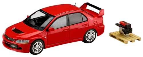 Miniature Lancer Evolution 9 HJ64 1/64 noir mica haut de gamme Hobby Japan avec moteur GSR fini