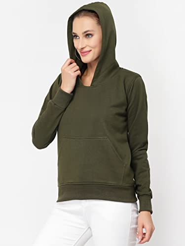 Image of UZARUS Women's Cotton Fleece Stylish Sweatshirt Hoodie