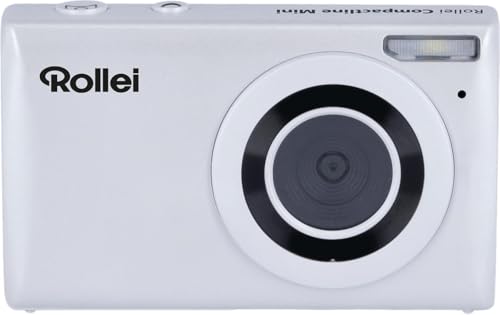 ROLLEI Compactline - Mini cámara digital compacta blanca (zoom opcional no incluido)