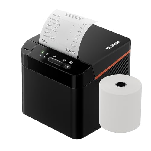 Geon SUNMI Cloud Printer - Imprimante Ticket de Caisse 80mm - Papier Thermique 80 mm - Imprimante Thermique sans Encre - Coupe Automatique - USB RJ11 WiFi Bluetooth - Vitesse 250 mm/s - ESC/POS