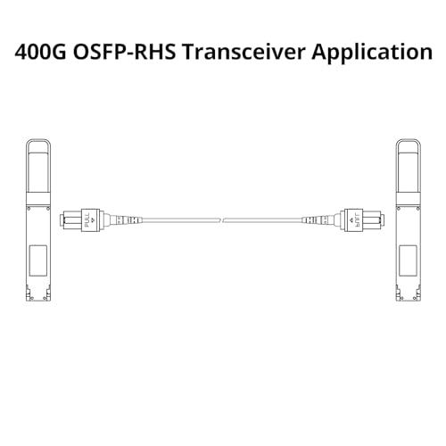 Image of 10Gtek OSFP 400G Flat-top MMA4Z00-NS400 (50m), Compatible for NVIDIA, multimode transceiver, up to 50-Meter@ OM4 MMF, MPO-12 /APC Interface