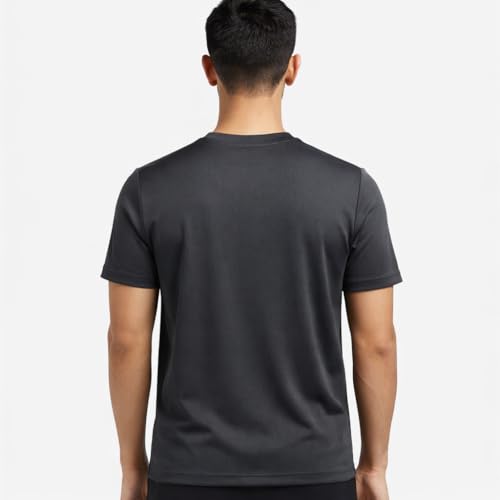 Image of Gloster Men's Striped Sports T-Shirt | Polyester Lycra Blend | Lightweight Gym & Workout T-Shirt | Regular Fit Round Neck Activewear for Men & Boys