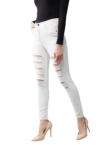 Jean skinny taille haute denim idéal pour vos sorties urbaines et soirées branchées