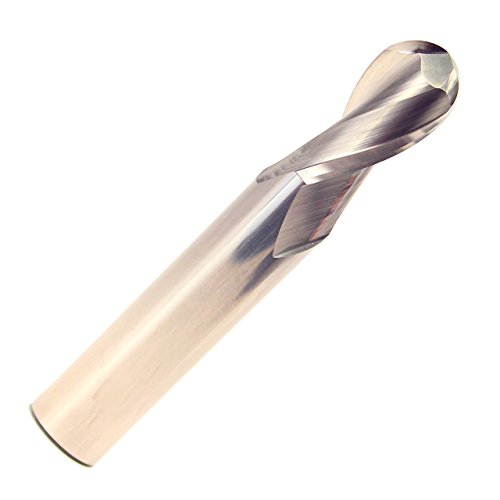 Image of Drill America CBD 8.00mm Carbide End Mill 4 Flute 20.00mm Flute Length 63.00mm Overall Length Uncoated (Bright) Single End Ball